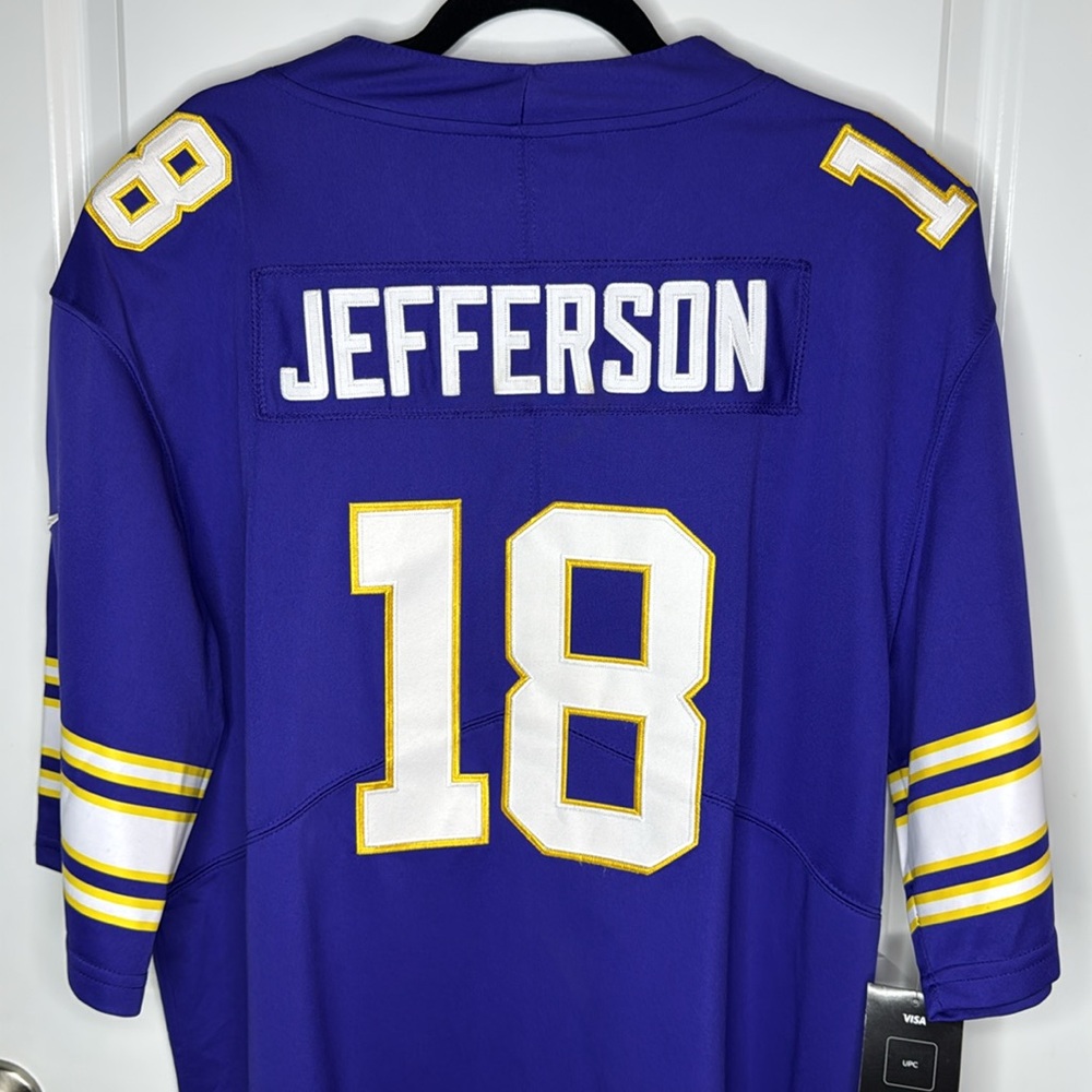 NWT NFL Players Size XXL Justin Jefferson 18 Football Alternate Game Jersey - Picture 10 of 12